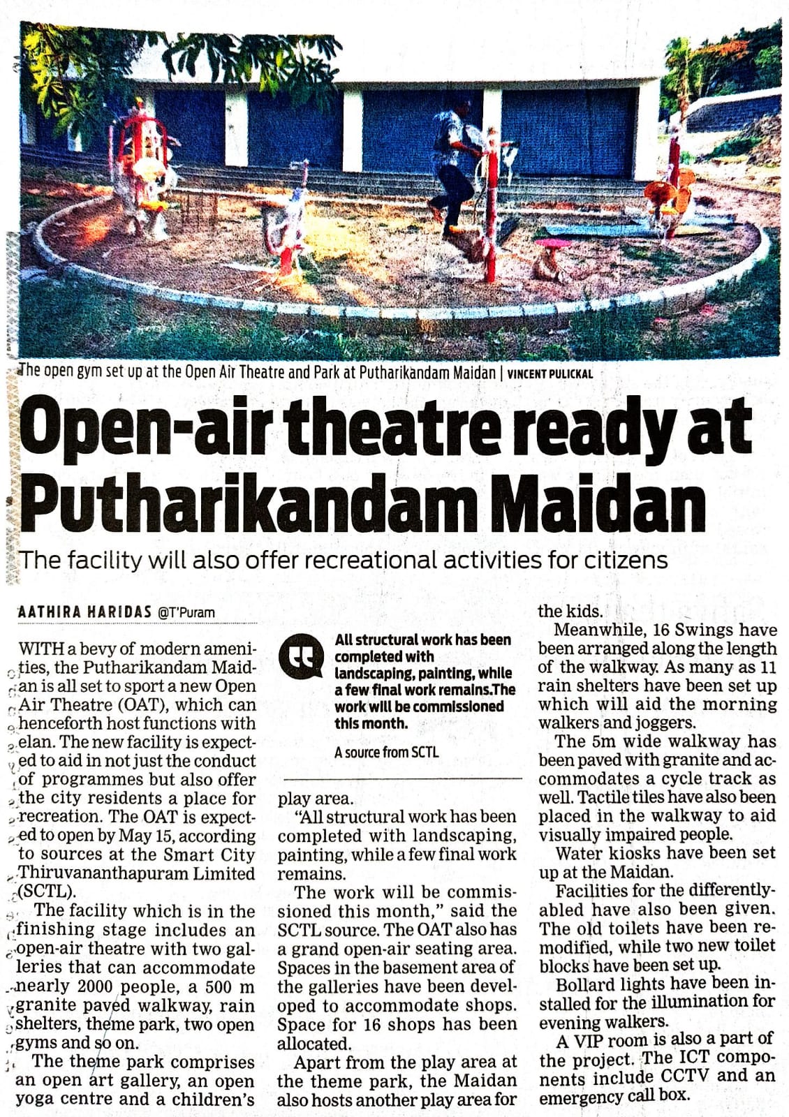 Open- air theatre ready at Putharikandam Maidan