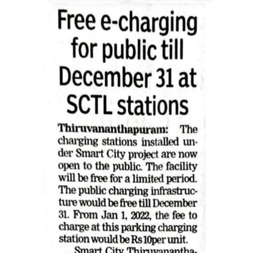 Free E Charging For Public Till December 31 At SCTL Stations - The Times Of India
